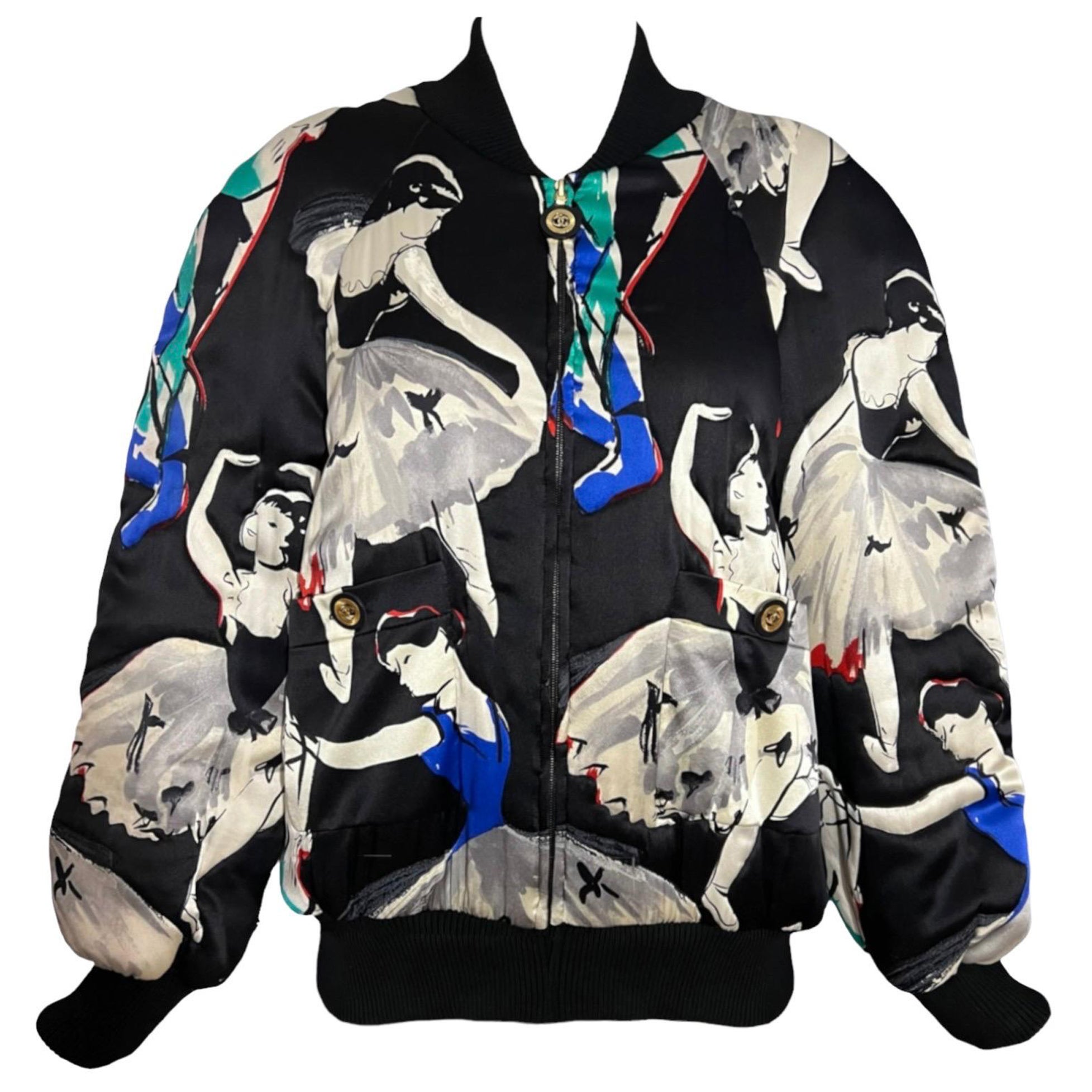 F/W 1992 Chanel by Karl Lagerfeld Vintage Ballerina Printed Bomber