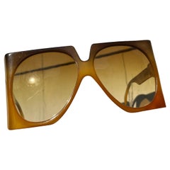 Lunettes de soleil carrées surdimensionnées Christian Dior Vintage 1970