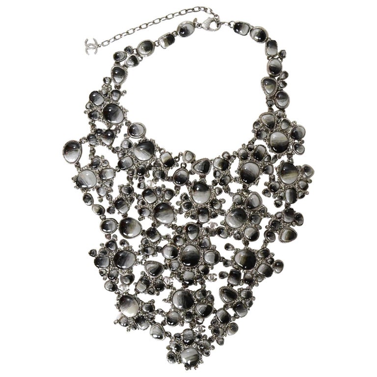 Chanel Black Necklace - 230 For Sale on 1stDibs  chanel black and white  necklace, black and gold chanel necklace, chanel metallic black tone crystal  necklace
