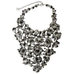 Chanel 2011 Runway Black & Grey Glass/Rhinestone Bib Necklace rt. $10k+ 7