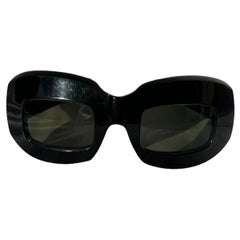 Vintage 1960s Oliver Goldsmith Mod Black Sunglasses 
