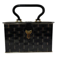 1950er Schwarze Handtasche aus Lucite und Metall von Dorset Rex