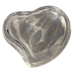 Vintage Elsa Peretti Tiffany Heart Shaped Crystal Box / Jewelry Holder 