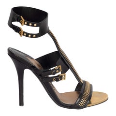 Used Tom Ford Zipper T Strap Sandals - '10s