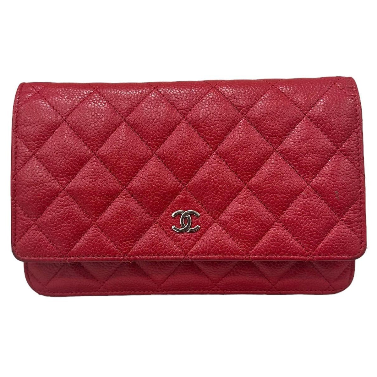 2013 Chanel Woc Caviar Red Crossbody Bag