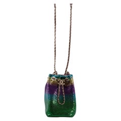 Chanel Mini Bucket Bag Faded Metallic Mesh & Gold-Tone Metal Multicolor