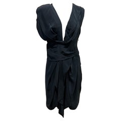 Archive Isabel Marant navy wool/silk asymmetrical dress