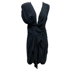 Archivio Isabel Marant - Vestito asimmetrico in lana e seta color blu