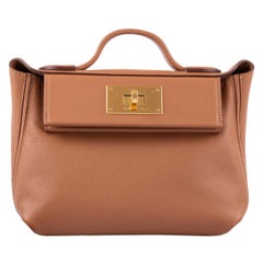 Hermès 24/24 21 Gold Evercolor and Swift Leather Gold Hardware Bag