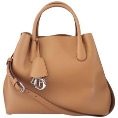 Christian Dior - Sac fourre-tout en cuir grainé à barre ouverte SHW