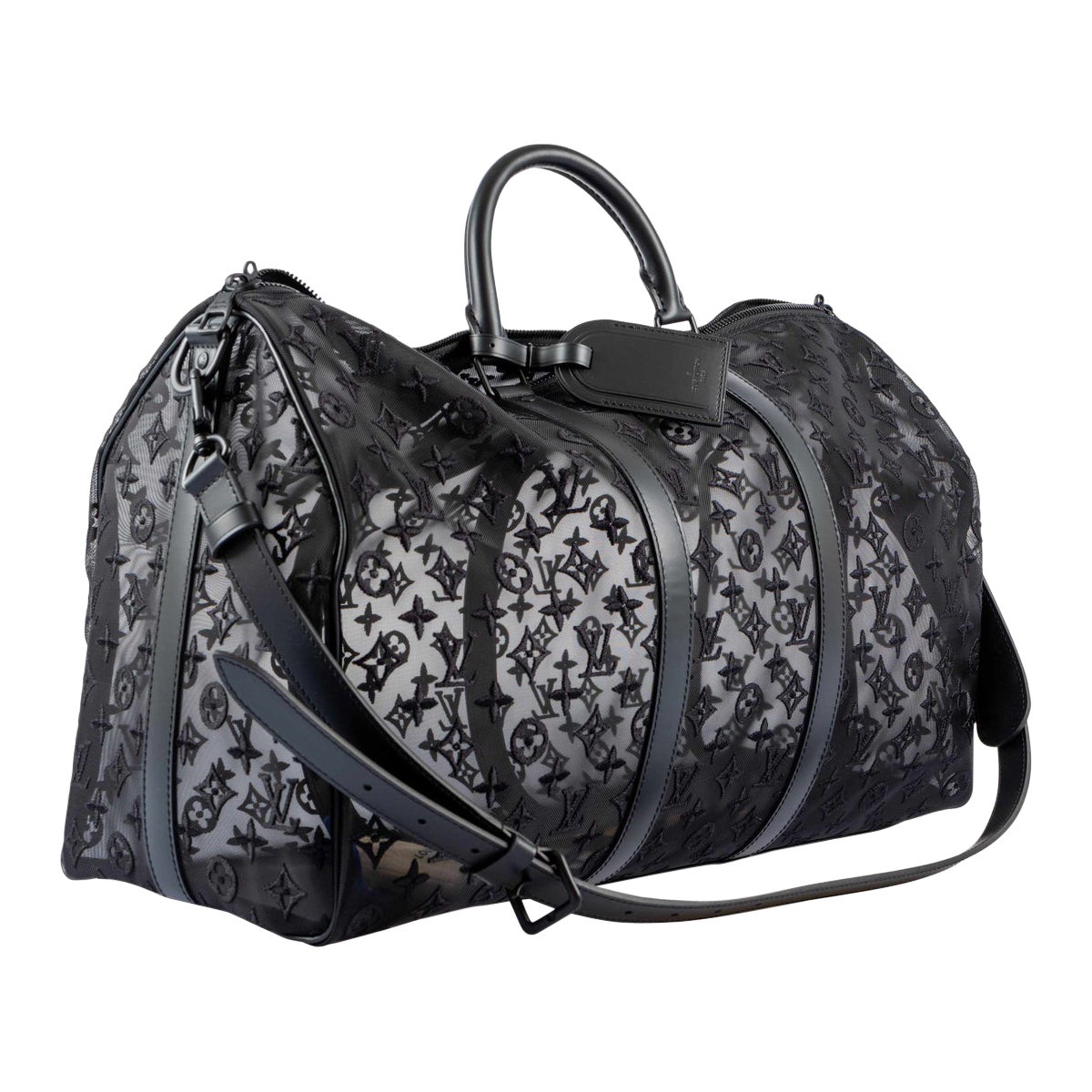 Louis Vuitton Keepall Bandouliere Monogram Eclipse 55 Black/Grey  Louis  vuitton duffle bag, Louis vuitton travel bags, Black duffle bag