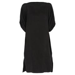 2010s Versace Vintage Black Silk Midi Dress