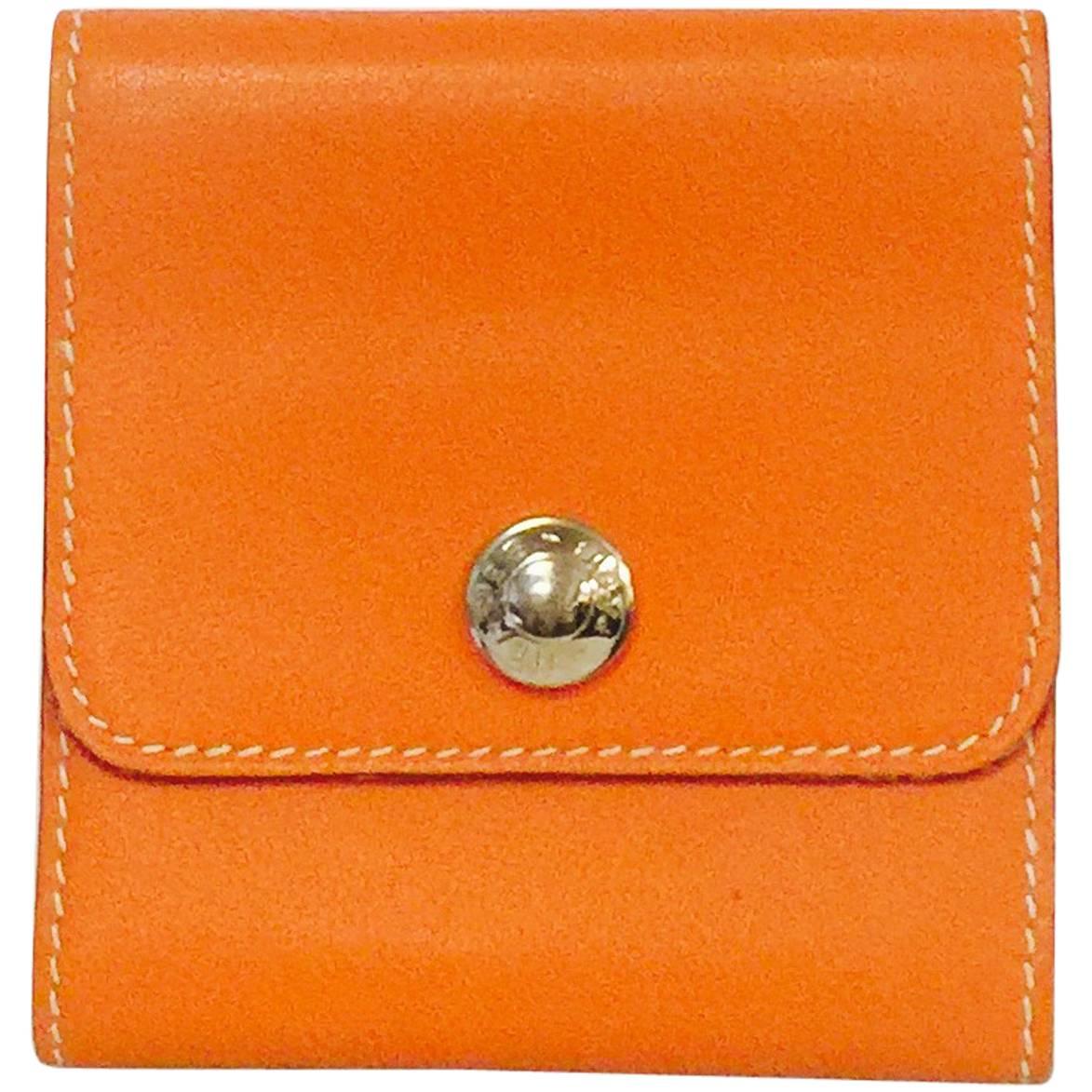 Hermes Signature Orange Leder Post-It Notizhalter