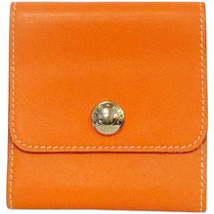 Hermes Signature Orange Leather Post-It Note Holder 