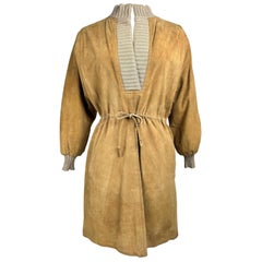 Chamois suede dress by Emanuel Ungaro Parallèle - France Circa 1982