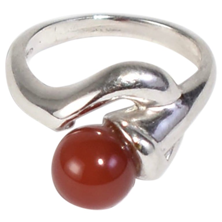 Sculptural Carnelian Ring For Sale at 1stDibs