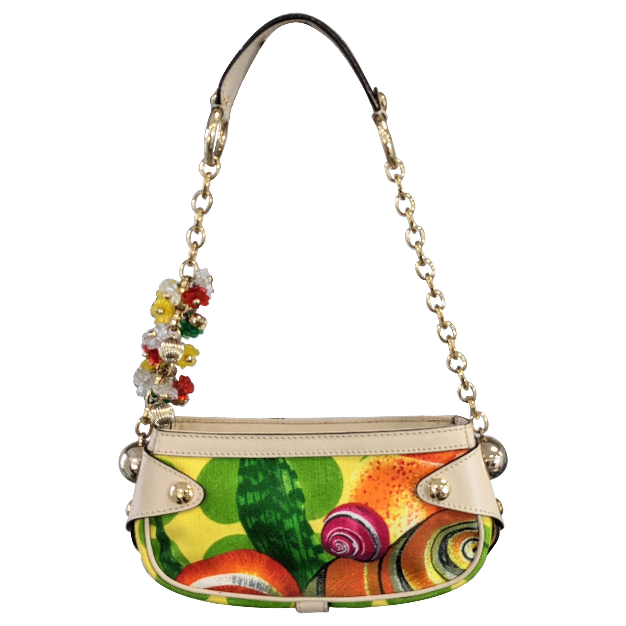 Versace Tropical Miami Print Charm Bag For Sale