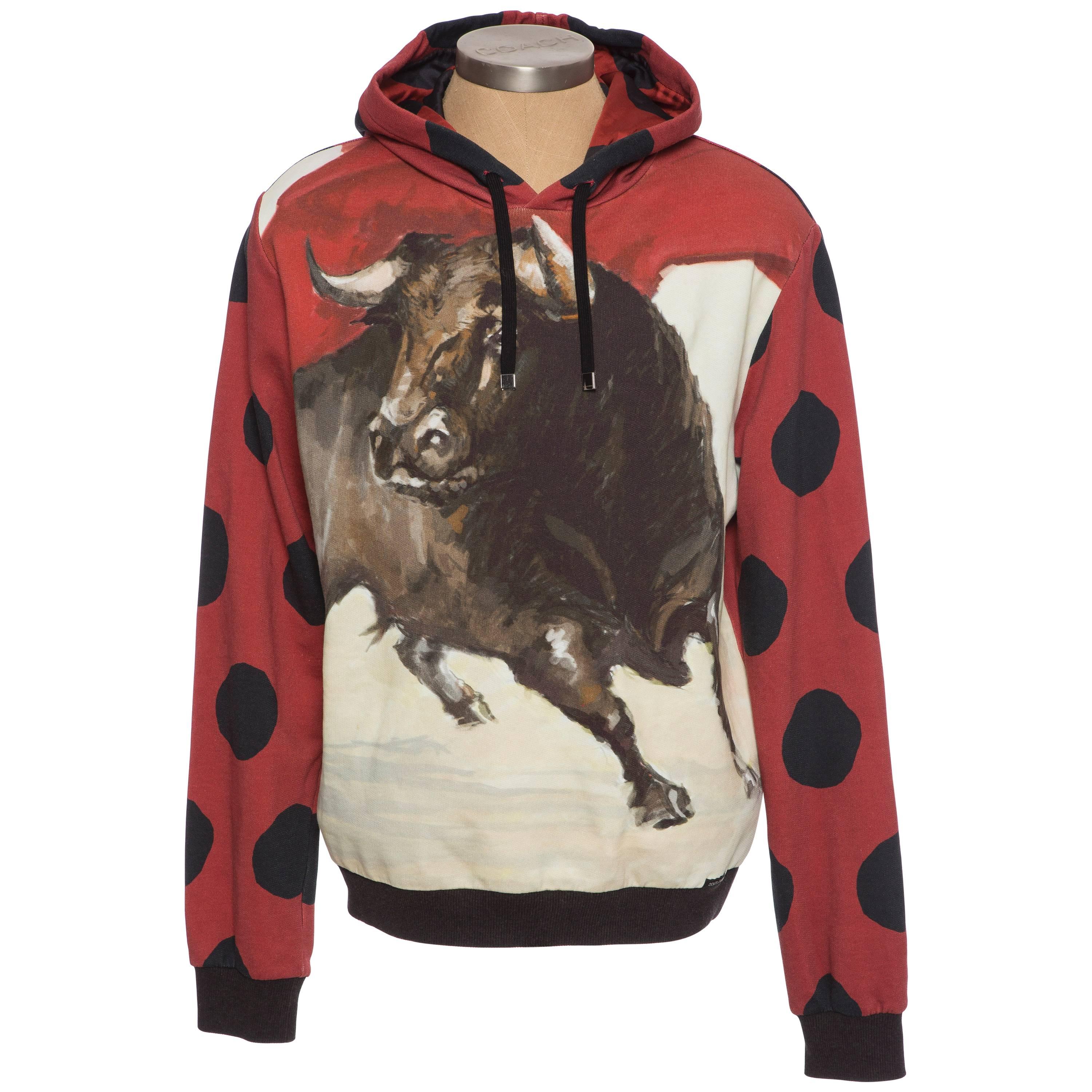 Dolce 
Gabbana Men
s Cotton Bull Print Sweatshirt, Spring - Summer 2015