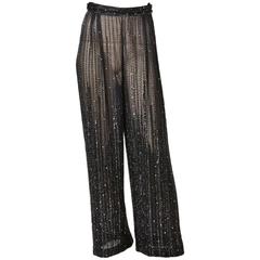 Valentino Bugle Beaded Chiffon Evening Pant 4