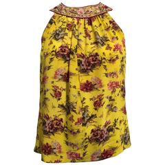Jean Paul Gaultier Yellow Floral Top size 38 (2)