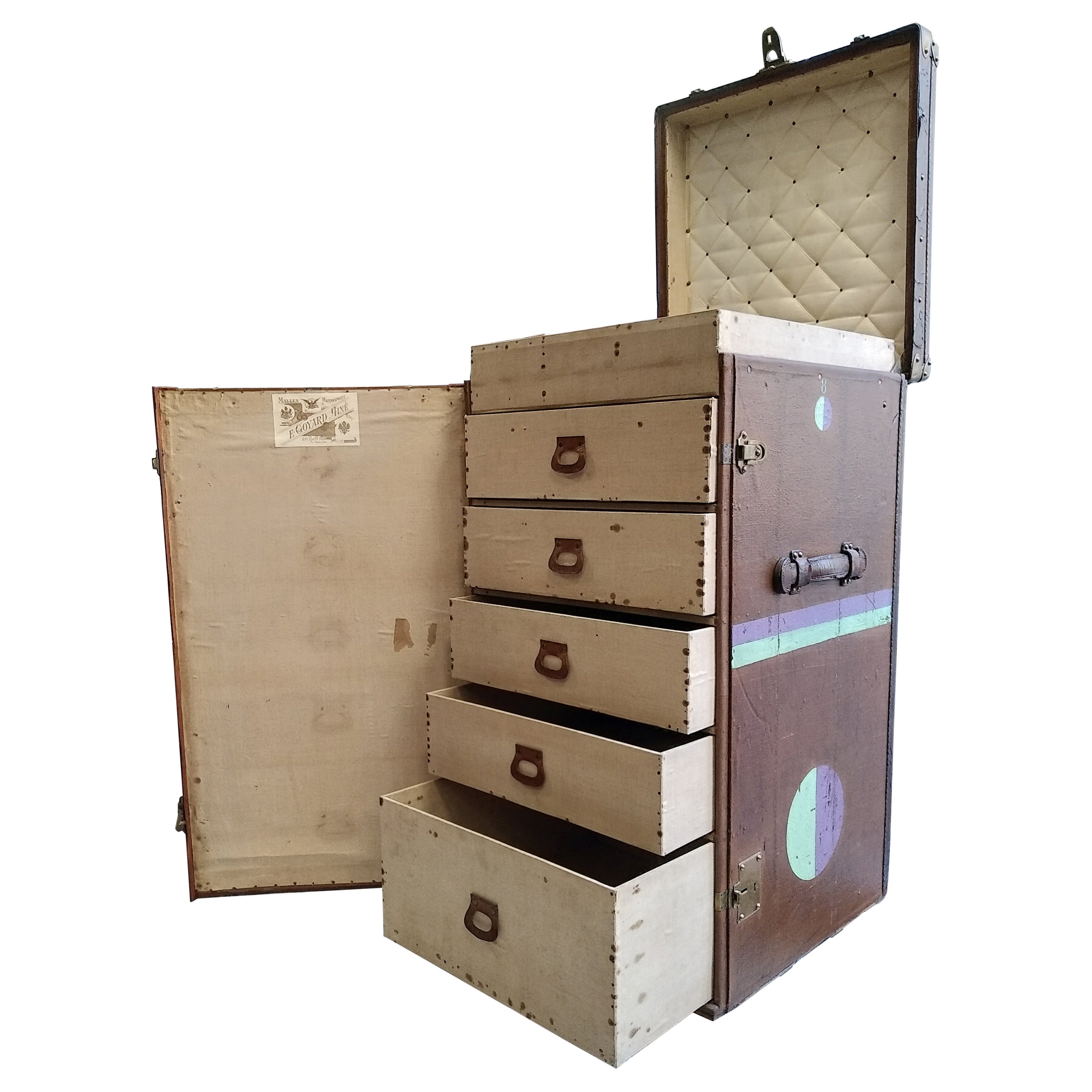 Goyard Suitcase, Goyard Steamer Trunk For Sale at 1stDibs