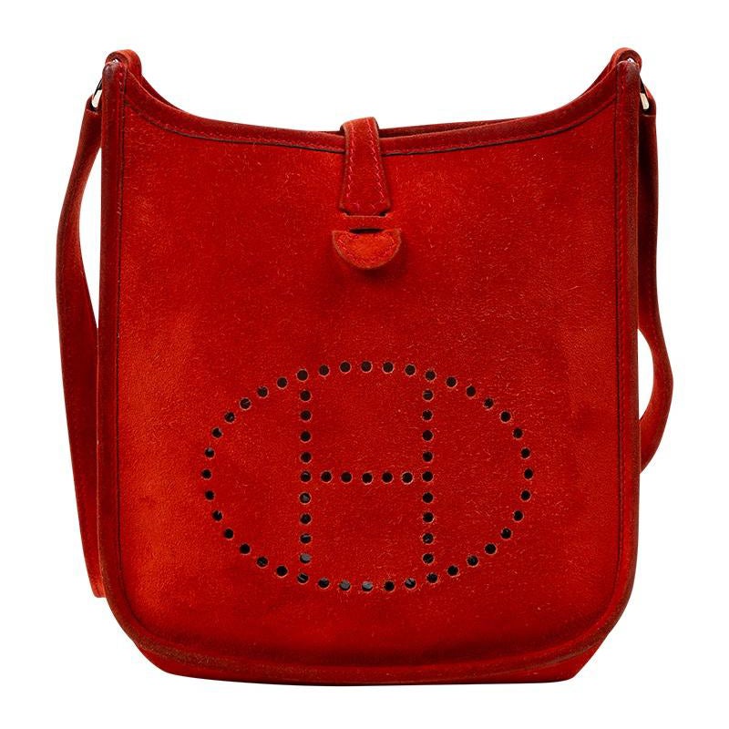 Hermès - Rare - Evelyne TPM 16 en daim rouge