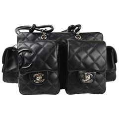 2004 Chanel Black Quilted Lambskin Cambon Reporter Bag 6