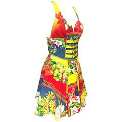 90s Versus Gianni Versace multicolor floral dress, Sz. S
