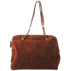 Chanel Shopping Tote Bag - brown suède