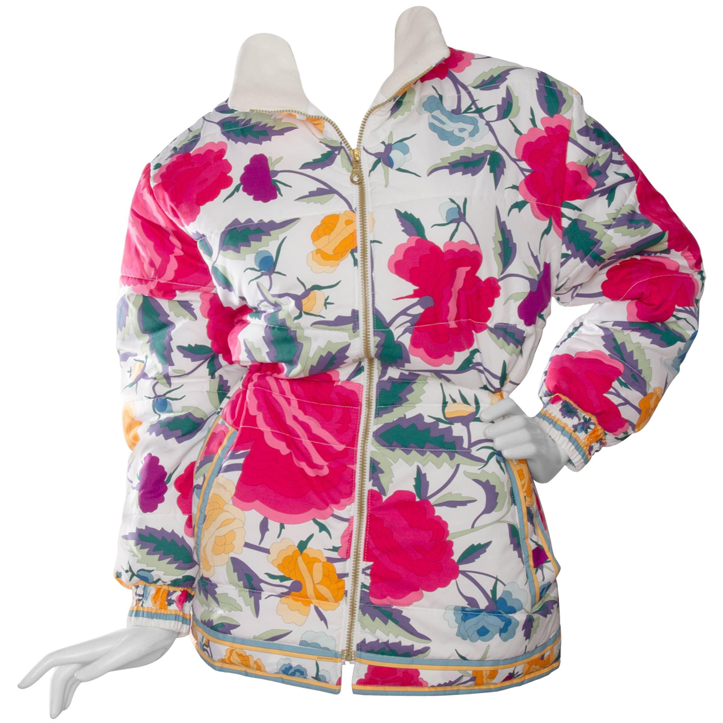 80s Leonard Floral Puffer Jacket