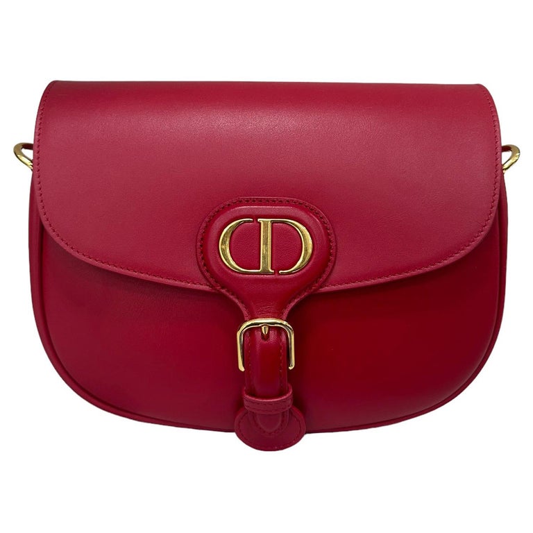 Dior Bobby Medium Size Red Leather Shoulder Bag For Sale at 1stDibs