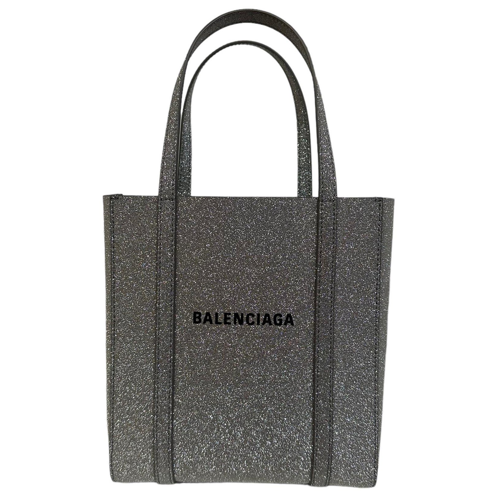 Balenciaga Everyday Xxs Silver Leather Top Handle Bag