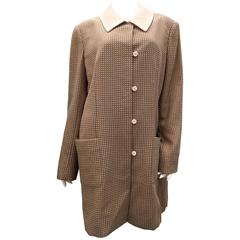 Bill Blass Coat - Beige and White - 1970's 4