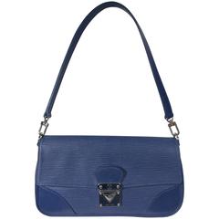 Louis Vuitton Epi Blue Leather Clutch/Shoulder Bag