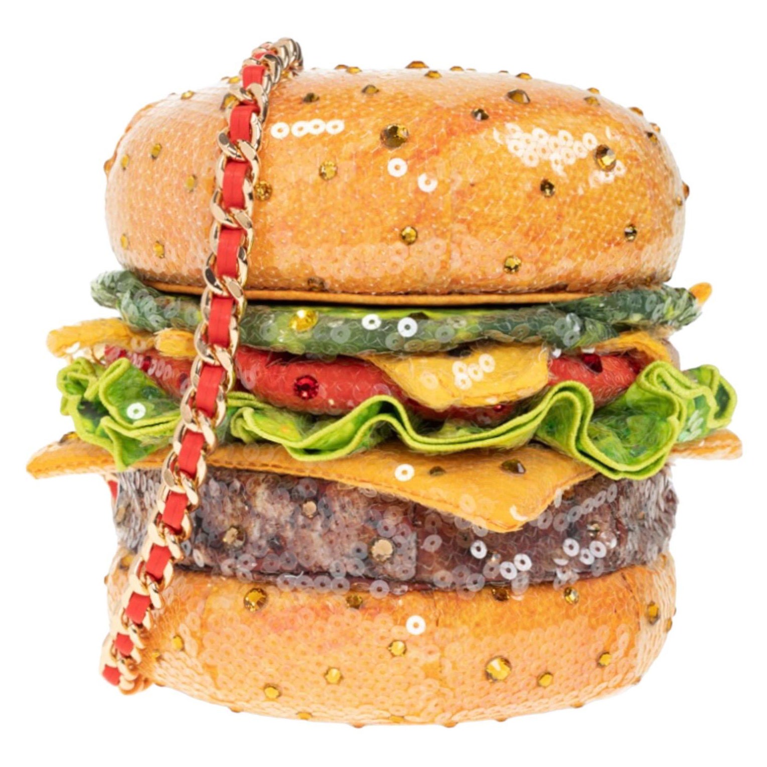 NEW Moschino Hamburger Sequin Diner Bag by Jeremy Scott