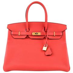 Hermès Rouge Pivoine Togo 35 cm Birkin Bag, GHW 9