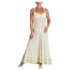 MORPHEW ATELIER Butter Cream With Victorian Lace From Paris Gown