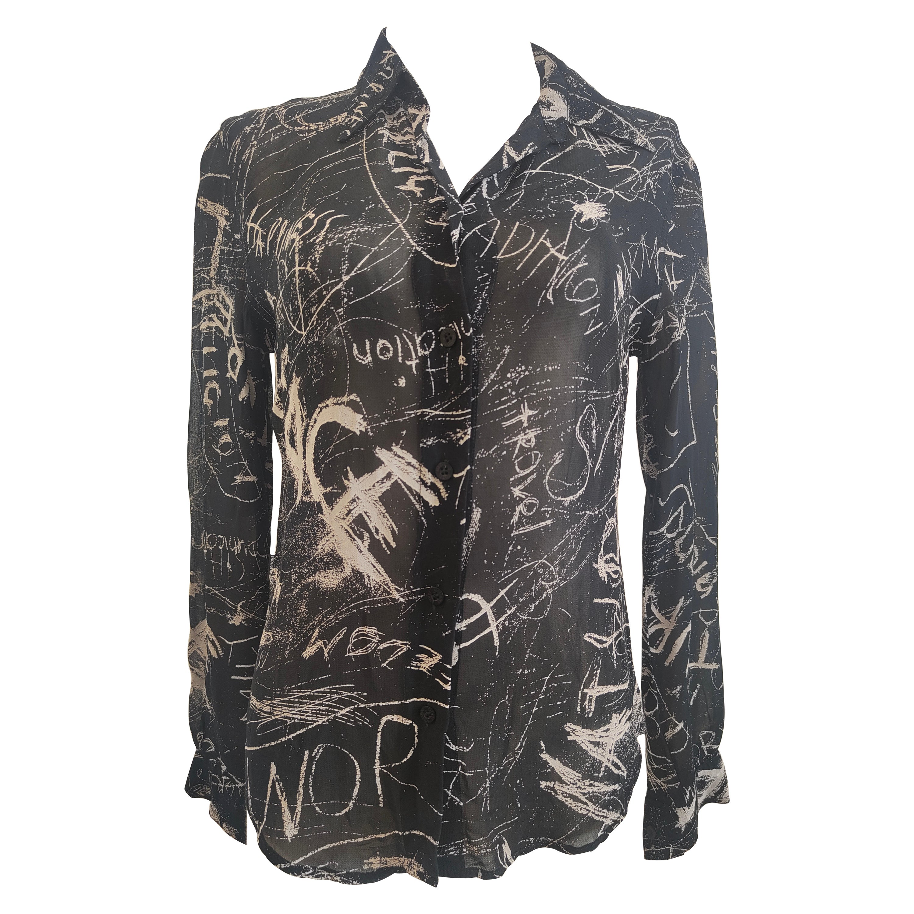 Moschino see through graffiti shirt For Sale