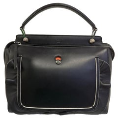 Fendi Dot Com Black Leather Shoulder Bag