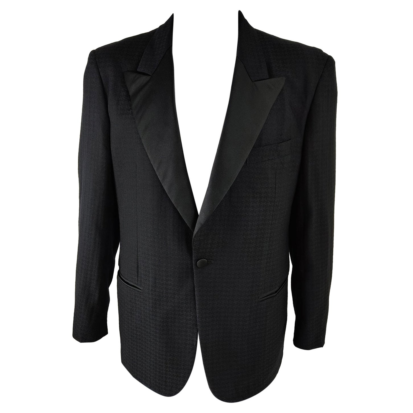 Giorgio Correggiari Vintage Mens Italian Black Pure Wool Tuxedo Jacket ...