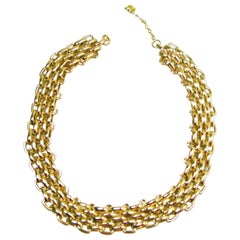Vintage 1960s Christian Dior Germany Gold Plated Necklace
