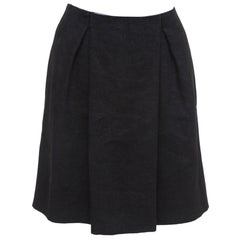 Used CHLOE Skirt A-Line Black Cotton Silk Clothing Dress Pleated Sz 36 2006