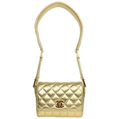 Chanel Gold Metallic Lambskin Quilted Flap Mini Shoulder Bag 7