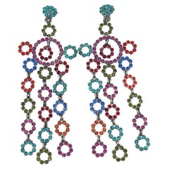 Jean-Paul Gaultier, boucles d'oreilles pendantes vintage en forme d'épaule avec bijoux