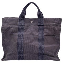 Hermes Paris Canvas Her Line Herline MM Tote Bag Handbag