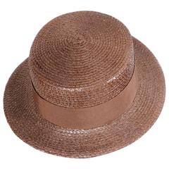 Givenchy Couture Cocoa Straw Boater 12