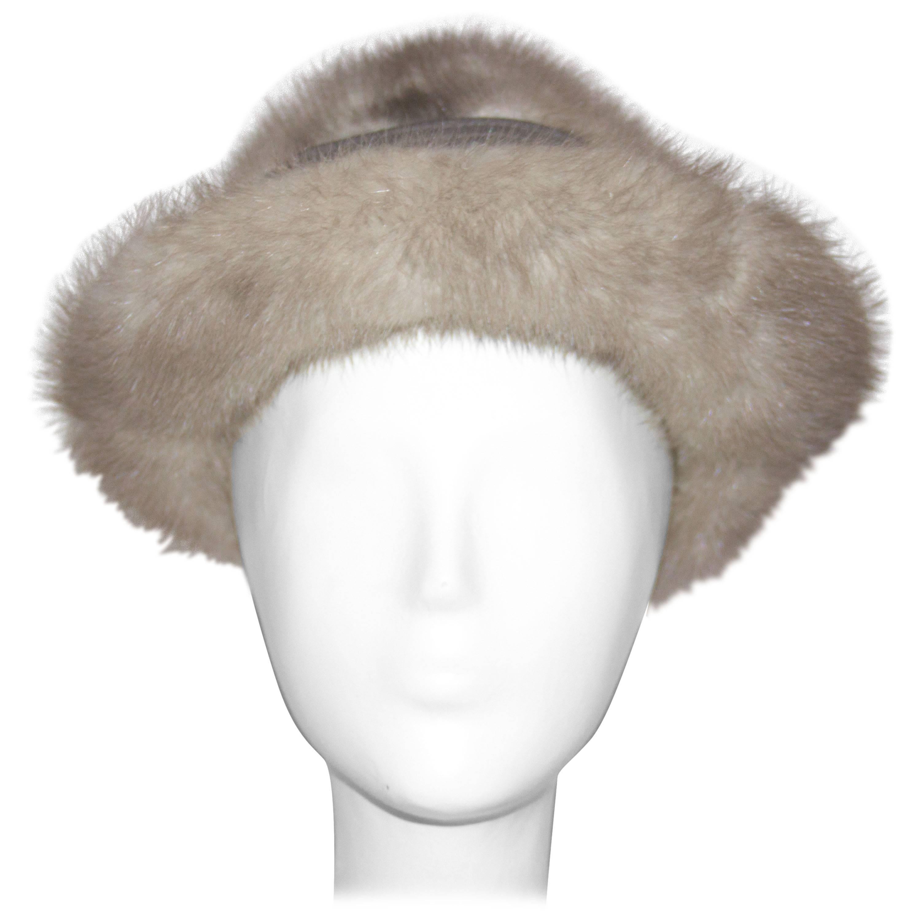 60s Grey Mink Hat  For Sale