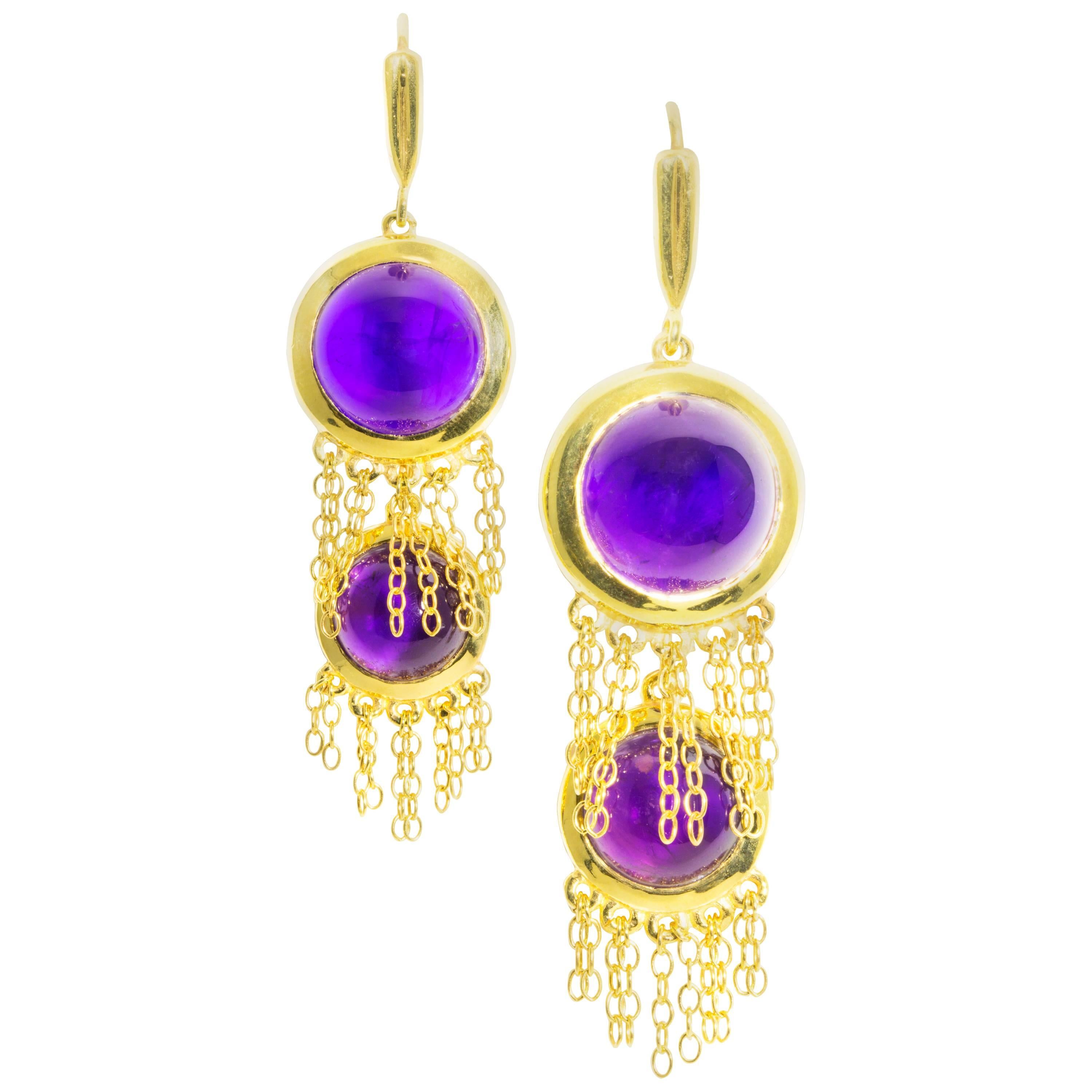 Mateo/Brown new limited edition collection Amethyst Double Muna Earrings  For Sale