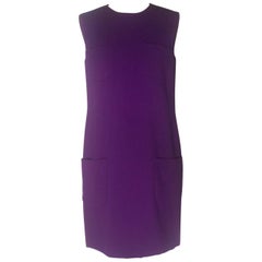 Gianni Versace Couture Mod lila ärmelloses Etuikleid mit Patch-Tasche, 1990er Jahre