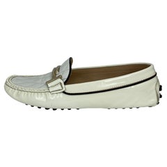 Tod's EU 37 White Patent Quilted Loafers
